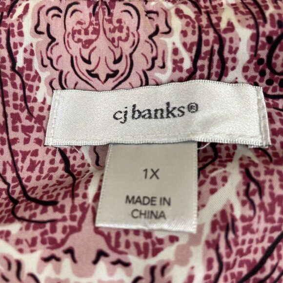 CJ Banks Puffer Quilted Vest Women’s Size 1X Full Zip Pink Pockets Sleeveless - Picture 5 of 8